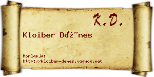 Kloiber Dénes névjegykártya