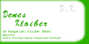 denes kloiber business card