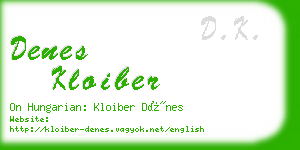 denes kloiber business card